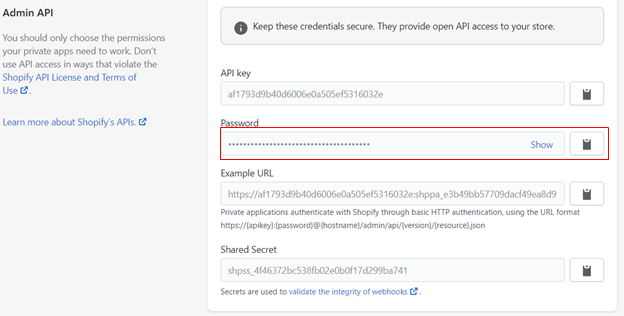 Shopify Admin api