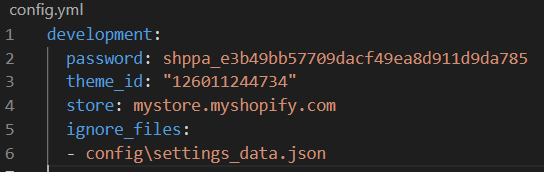 config.yaml file with igonre rule