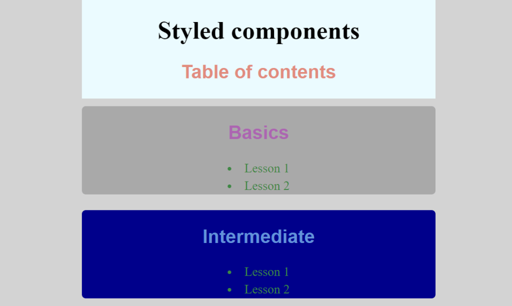 A DEMO PAGE STYLED WITH STYLED-COMPONENTS